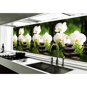 Фартук кухонный АБС Белая орхидея 3.0*0.60